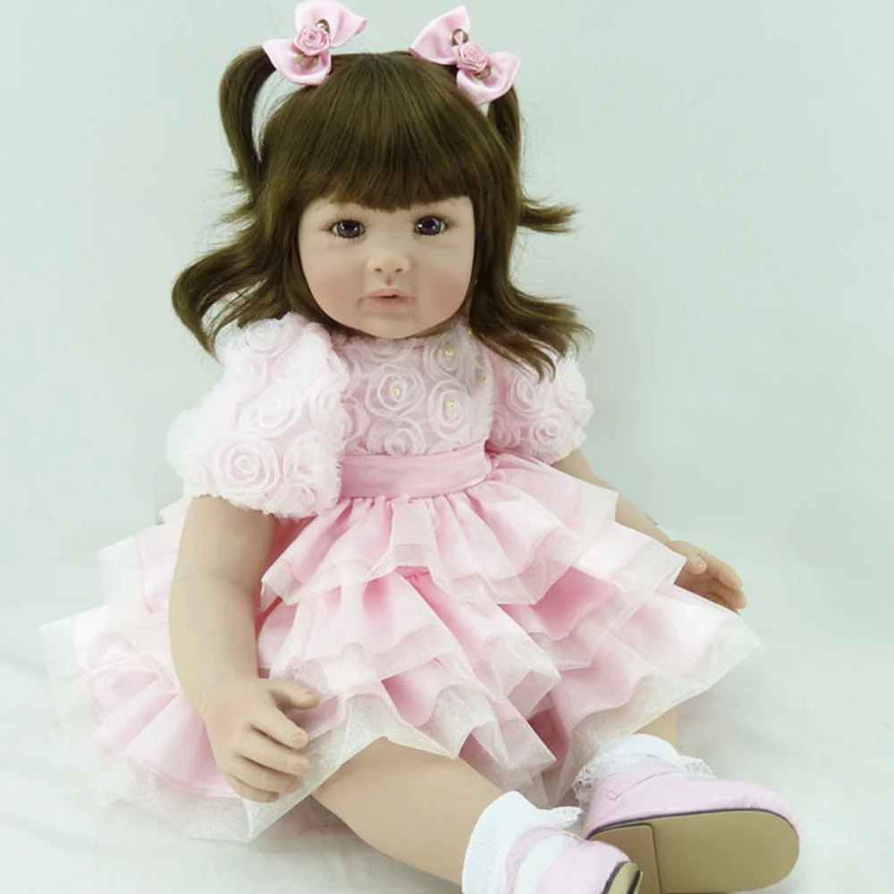 

24 Inch Reborn Baby Dolls Silicone Toddler Princess Sue Cloth Body Bebe Reborn Menina For Kids Children's Day XMAS Gifts