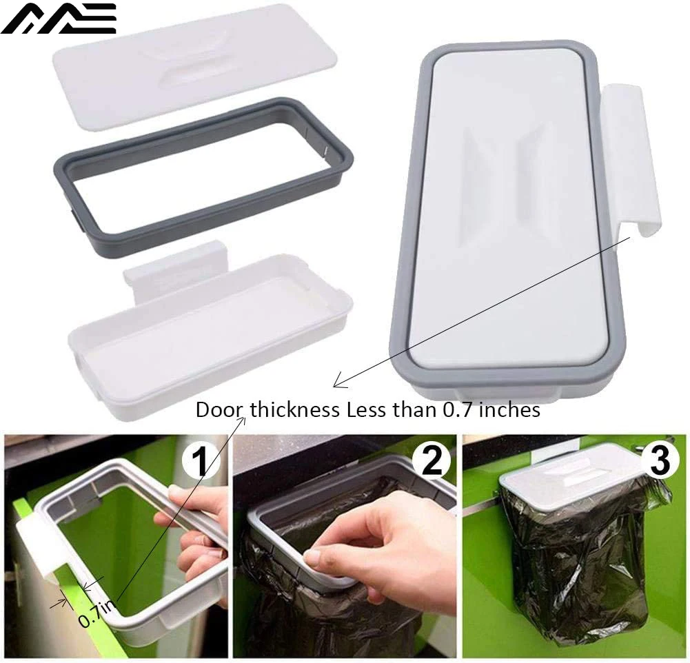 Kitchen Cabinet Door Trash Rack Hanging Storage Rack Trash Bag Hanger Kitchen Trash Can Plastic Bag Holder Storage Bag kitchen