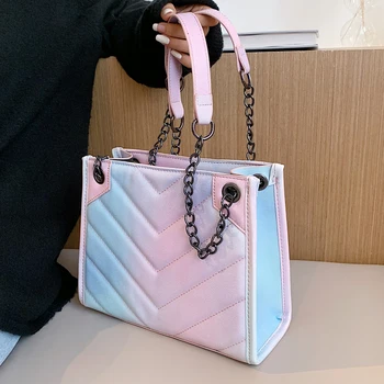 

Gradient Square Crossbody bag 2020 Fashion New High quality PU Leather Women's Designer Handbag Chain Shoulder Messenger Bag