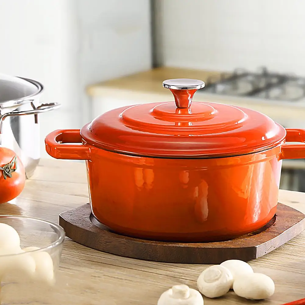 

22cm Thickened Cast Iron Soup Pot Non-stick Iron Enamel Pot Soup Pot Cast Iron Pot Soup Noodle Stockpot Kitchen Cooking Tool