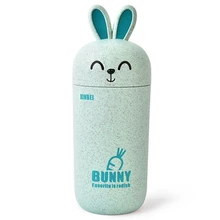 Моя детская бутылка для воды мультфильм кролик посуда для напитков Чай Кофе Молоко сладкие животные печати ребенок день рождения милые подарки зеленый