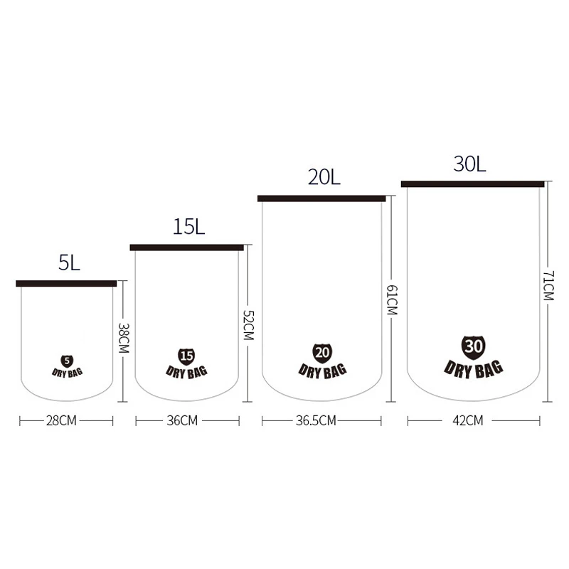 5L/15L/20L/30L водонепроницаемые сумки для хранения сухой мешок для сплав на каноэ каяках Спорт на открытом воздухе сумки для плавания Дорожный комплект рюкзак