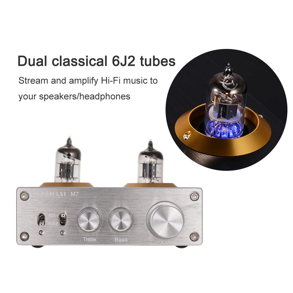 Buffer HiFi 6J2 Tube Preamp Amplifier Stereo Preamplifier With Treble Bass Tone Control For Home Theater