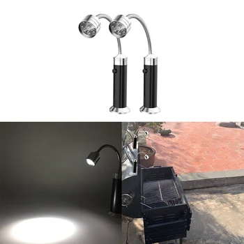 

2pcs BBQ Lights Barbecue Lamp Gooseneck Super Bright LED Lights Magnetic Base with Magnetic Base Adjustable Flashlight Flexible