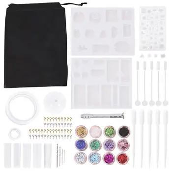 

140pcs/set Silicone Pendant Bracelet Ring Mold Measuring Cup stick tools Accessories for DIY Jewelry making with storge bag