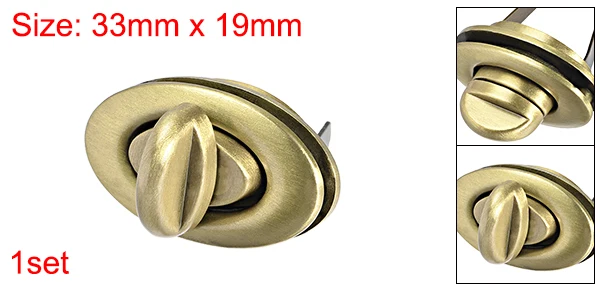 Bruss Brass 33x19mm Uxcell 1 компл. Овальные кошельки твист замок 33 мм x 19 мм клатчи закрытия для DIY сумка решений-щётка латунь - Цвет: Bruss Brass 33x19mm