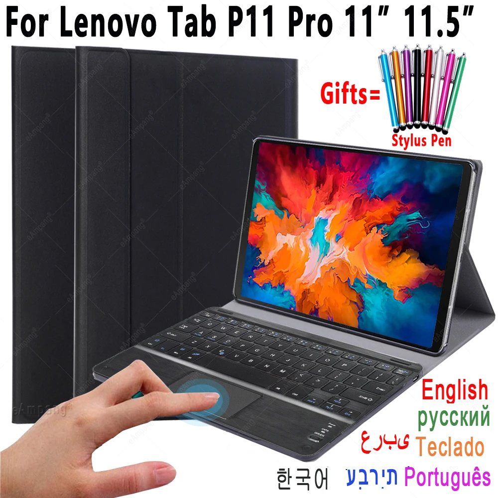 Чехол с тачпадом и клавиатурой для Lenovo Tab P11 Pro 11 5 Tab-J606F русская испанская Арабская