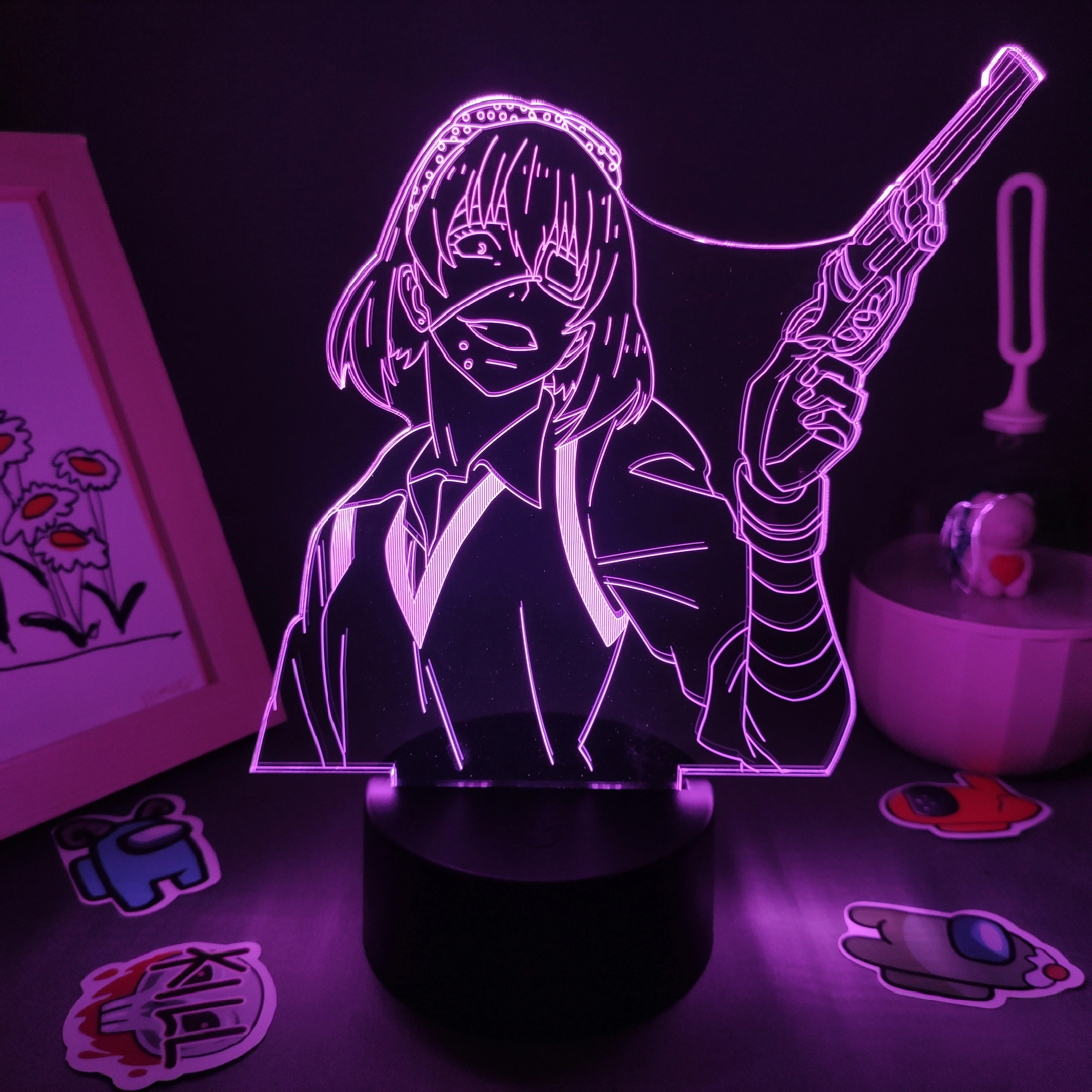 Anime Kakegurui Figure Midari Ikishima LED RGB Night Lights Cool Gift for Friend Lava Lamp Children Bedroom Bedside Table Decor best night light