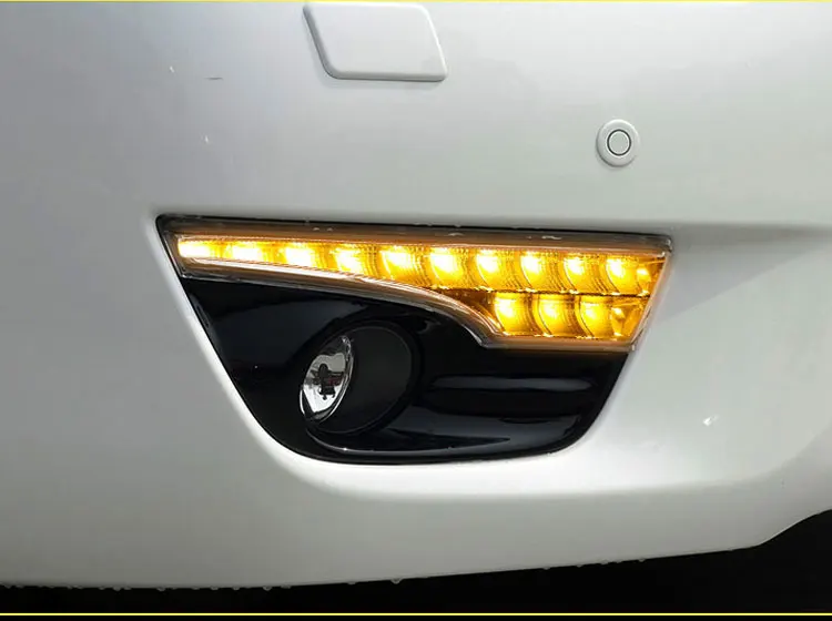 2 шт. Белый светодиодный фонарь дневного света для Nissan TEANA с желтым сигналом поворота функция автомобиля DRL противотуманная фара
