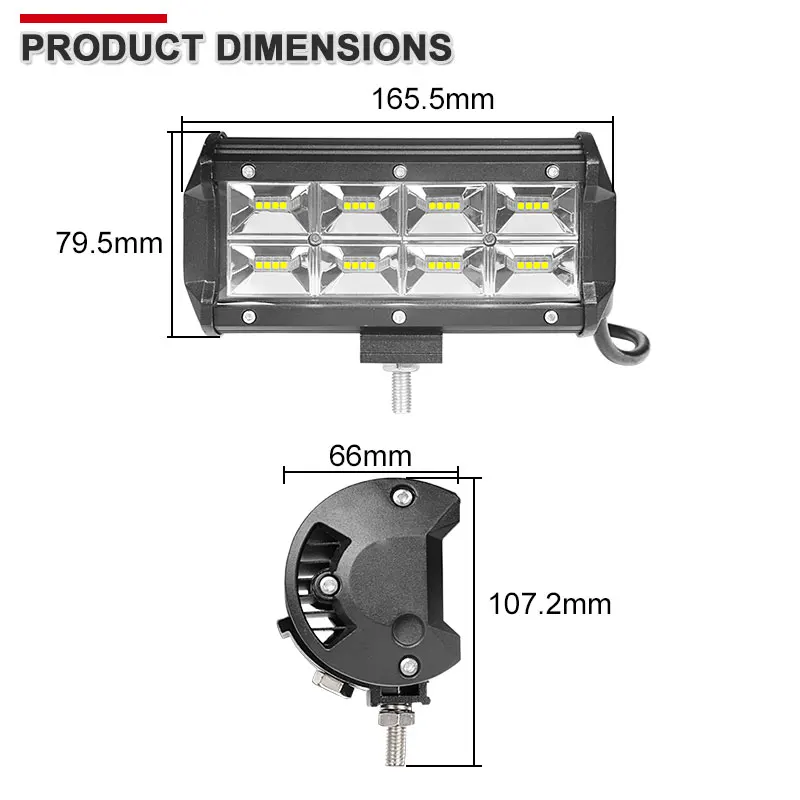 7 дюймов 32 Вт светодиодный рабочий свет широкие Прожекторы для 4X4 внедорожники мотоциклетная противотуманная фара 12 В 24 В для вождения