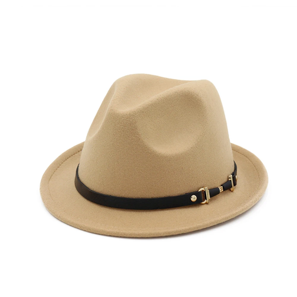 Классическая мужская и женская шерстяная шляпа Fedora с поясом поп шляпа элегантные женские вечерние Шляпы размер 56-58 см