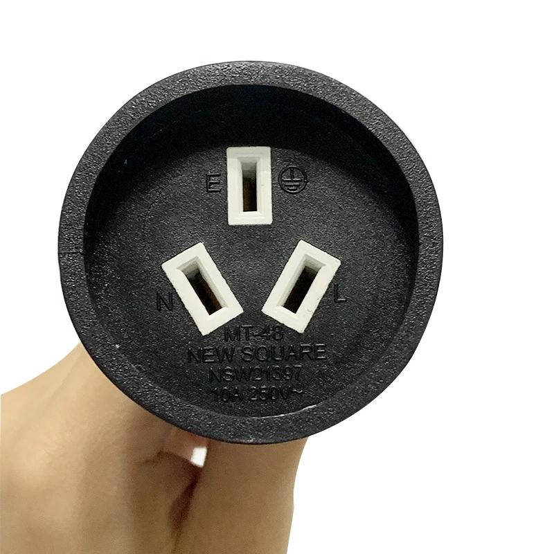 0.6M 3*0.75mm Square C14-AU Socket IEC320 C14 Male Plug To AU Socekt Female Power Extension Cable Cord Adapter Wire 10A/250V
