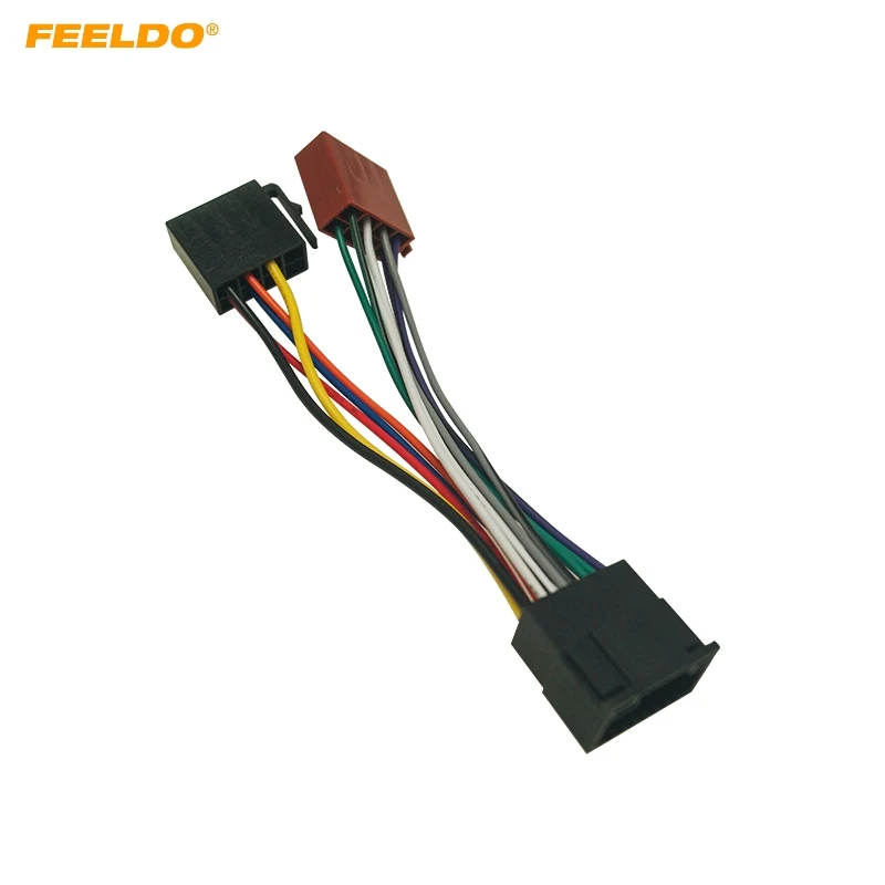 

FEELDO Car Stereo Radio Conversion Plug Adapter For Chery Chevrolet 16PIN To ISO Original Head Units Wire Harness #HQ6207