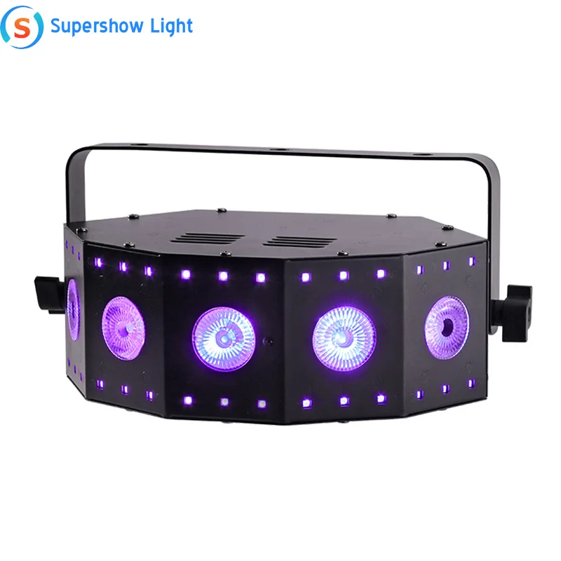Стиль Led 5*8 Вт RGB+ UV 4 в 1+ 30*0,2 Вт SMD-RGB сценический спецэффект свет машина для вечеринок диско DJ