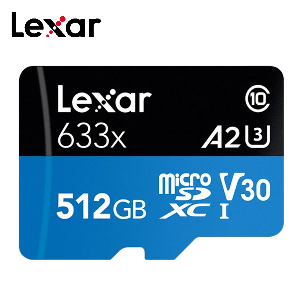 Lexar 633X Micro sd карты 256 ГБ 128 Гб 64 Гб оперативной памяти, 32 Гб встроенной памяти, 95 МБ/с. 512 ГБ 100 МБ/с. слот для карт памяти Class10 UHS-1 U3 флэш-памяти Microsd TF карты