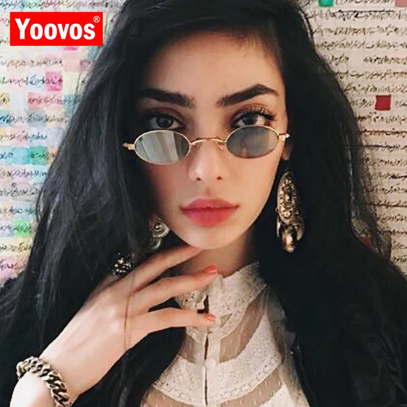 Yoovos Oval Sunglasses Women Brand Designer Vintage Small Round Sunglasses Women Retro Mirror Lunette De Soleil Femme