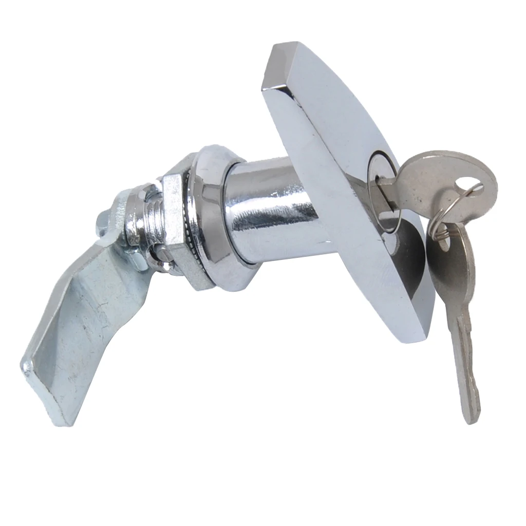 Universal Locking Truck Cap T-Handles for Glass Door Truck Canopy RV Boats - Chrome