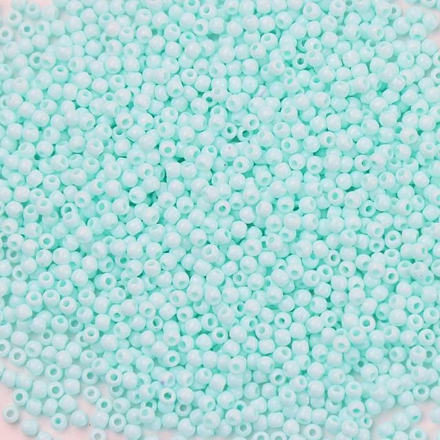 10g 720 Pieces 2mm Austria Solid Color Bead 12/0 Opaque Neon Round Beads Glass Seed Beads Handmade DIY Jewelry Bags Accessories 342 Mint