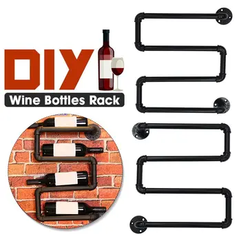 

4 Tiers Storage Racks Decorative Shelf-Organizer Wine Racks Wall Mounted Storage Holder Wine Display Shelf Vintage Home Decor