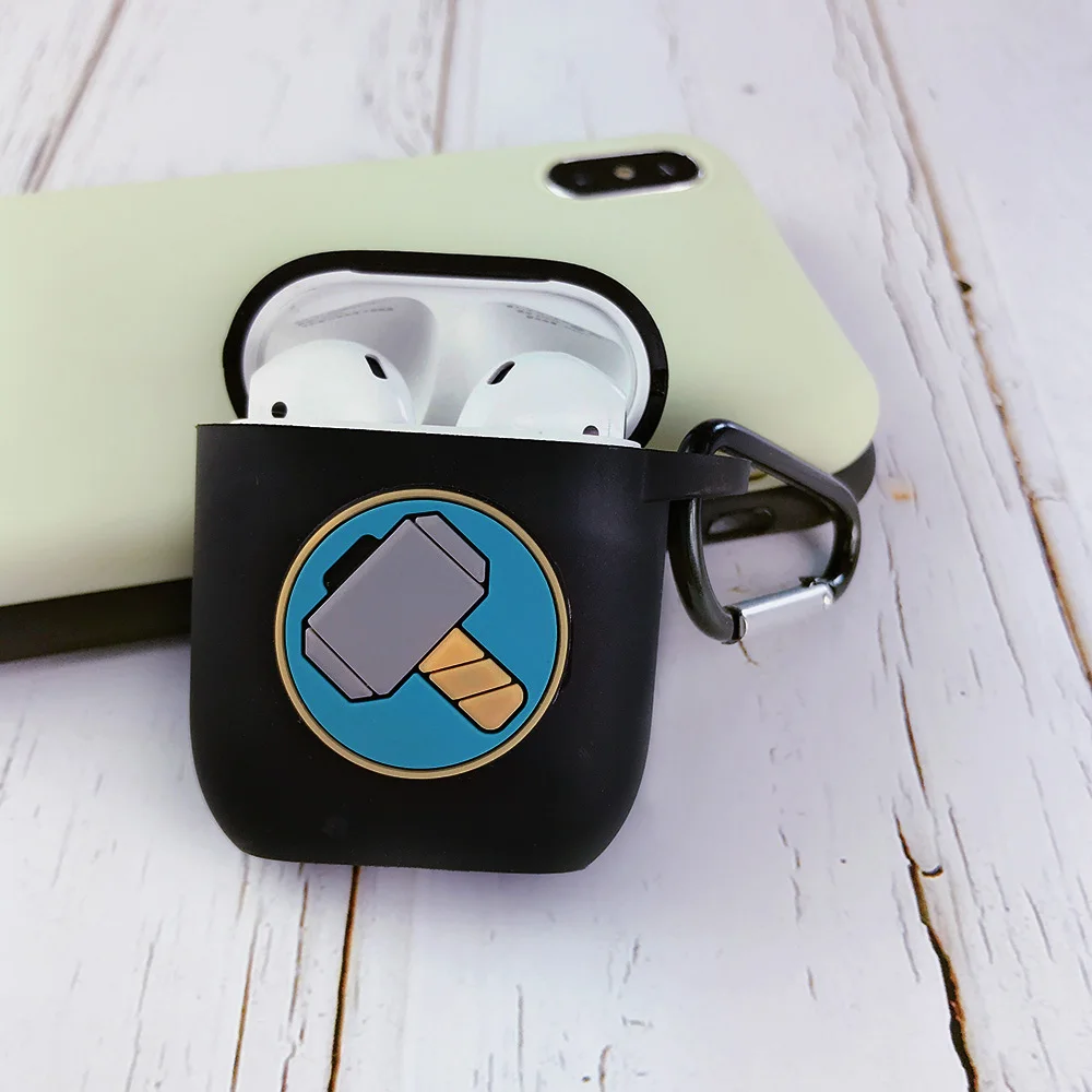 EJTBLK3D035 Чехол с рисунком Супермена из мультфильма Marvel для Apple Airpods 2, Мягкий защитный чехол для самостоятельной зарядки, чехол для наушников с кольцом на палец - Цвет: EJTBLK3D035