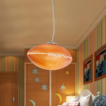 

Children's Room LED Rugby Chandelier Boy Creative Cartoon Lamp Bedroom Chandelier Football Study Theme Chandelier E27