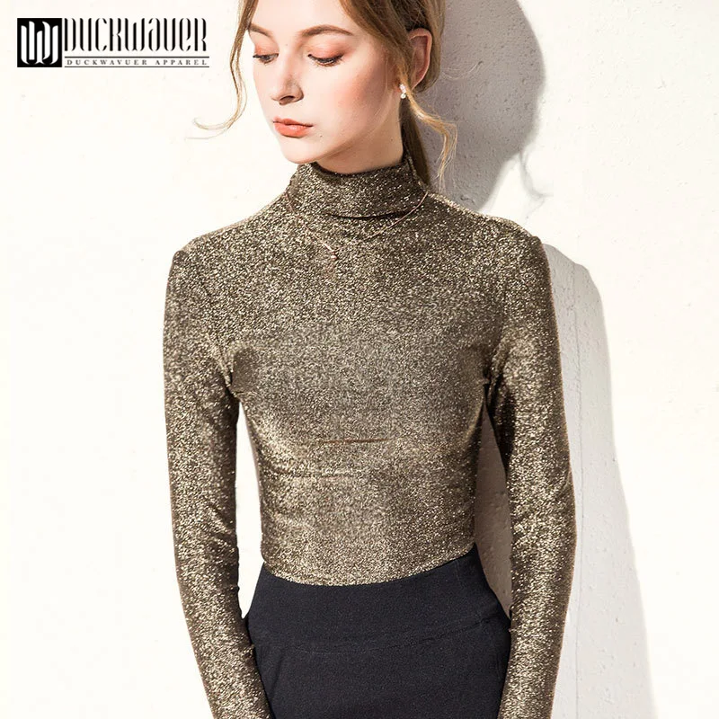 Women Long Sleeve Slim Fit T-shirt Solid Color High Neck Bottoming Tops Pullover Basic Daily Clothing Fashion Casual Turtleneck |