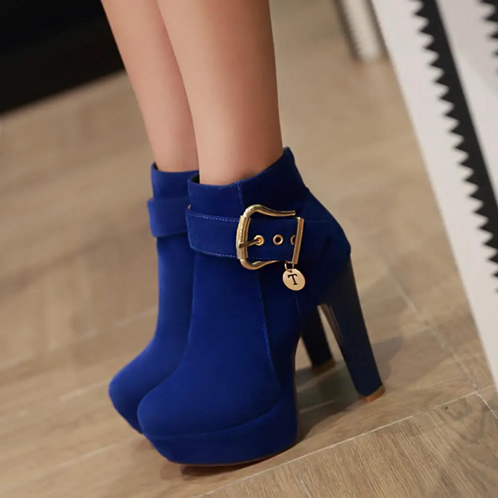

Lapolaka New High Quality Big Size 43 Shoes Women Office Lady Boots Platform 12cm High Heeled Shoes Woman Ankle Boots Female