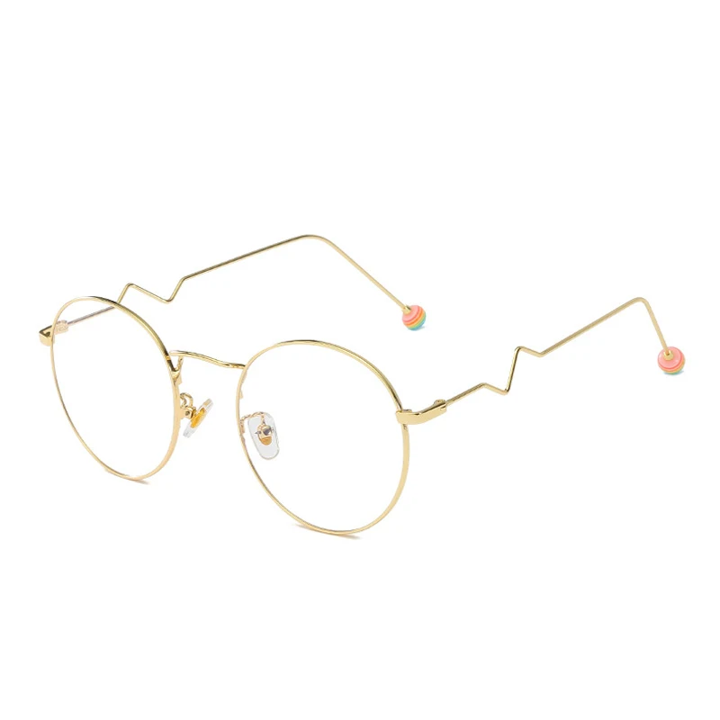 gold frame Ретро Металлические Круглые готовые очки для близоруких женщин и мужчин ультралегкие анти-голубые световые карамельные жемчужные цветные очки для близоруких - Цвет оправы: gold frame