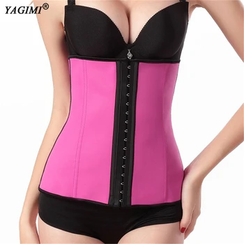 

YAGIMI Women Waist Trainer Body Shaper Latex 9 Steel Boned Corset Top Butt Lifter Shapewear Slimming Belt Tummy Control Cincher
