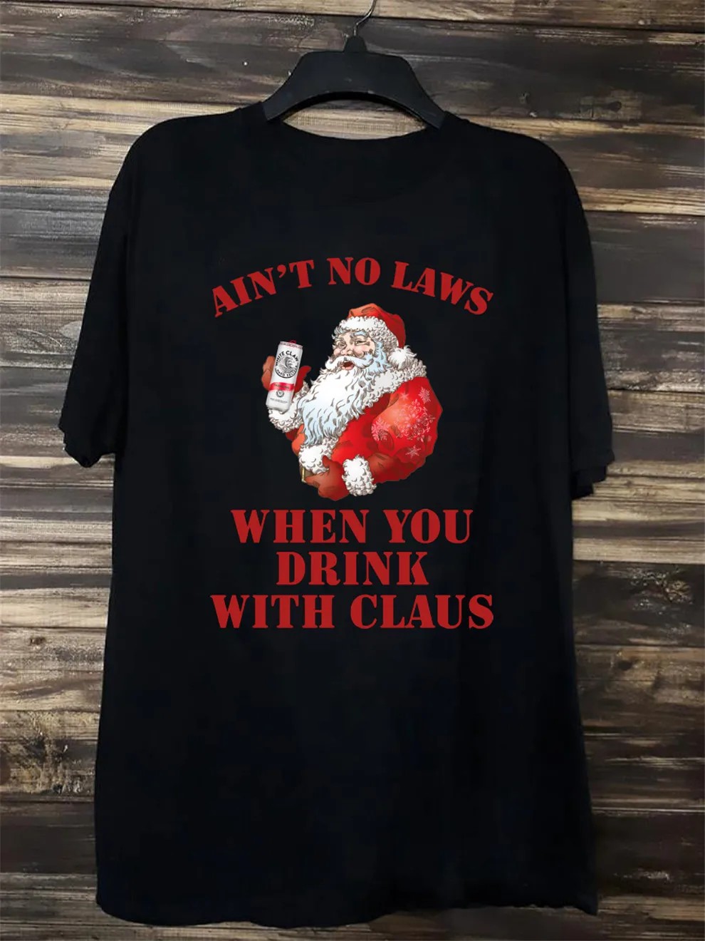 Ainnot No Law When You Drink With Claus черная футболка лучший подарок для мужчин и женщин новая