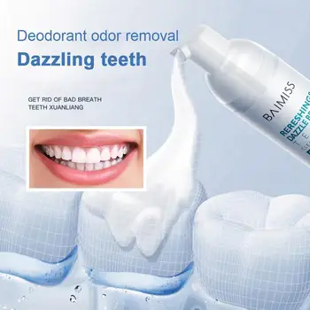 

60g Teeth Whitening Mousse Toothpaste Dental Tools Oral Hygiene Tooth White Cleaning Gel Removes Plaque Stains Bad Breath
