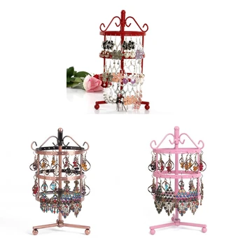 

3PCS Home Shop Rotating Metal Jewelry Display Rack Earring Storage