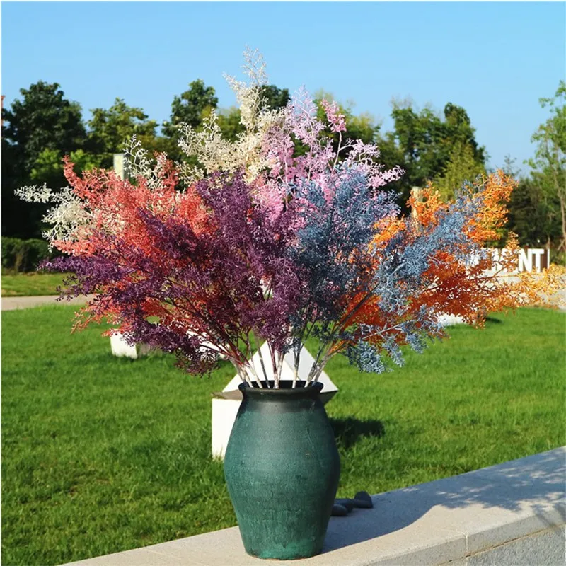 

10Pcs Fake Long Stem Pennisetum 38.58" Length Simulation Plastic Misty Flower for Wedding Home Decorative Artificial Plants