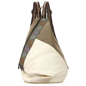 

Embroidered Canvas Bag Casual Backpack Backpack College Wind Backpack Travel Backpack