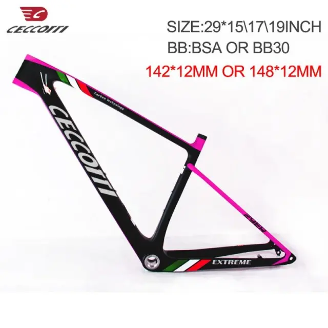 Новейшая карбоновая mtb рама 29er 27,5 ER 15 17 19 BSA BB30 коническая рама для горного велосипеда 2 года - Цвет: Ceccotti-2