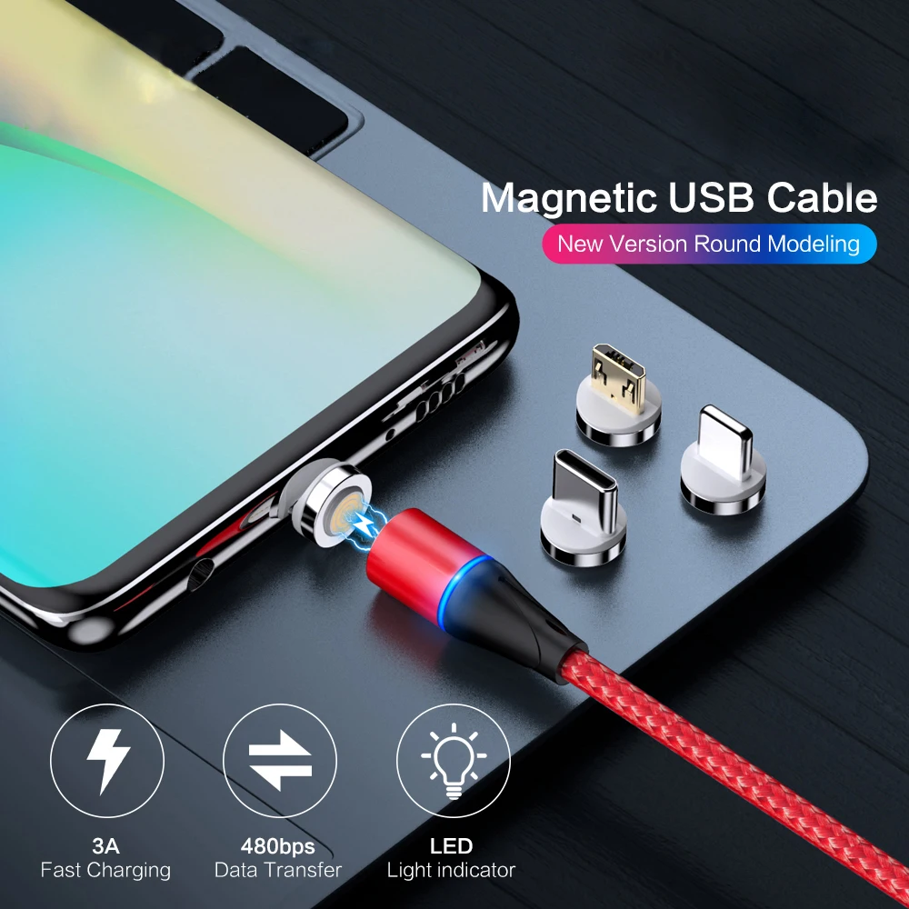 Магнитный кабель Micro Usb Type C 5A Сверхбыстрая Зарядка для телефона магнитное