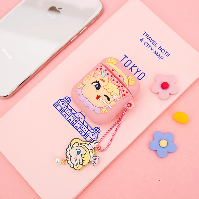 Силикагель мультфильм AirPods беспроводные наушники крышка Bentoy Bluetooth беспроводная гарнитура Apple зарядка коробка протектор наушники чехол