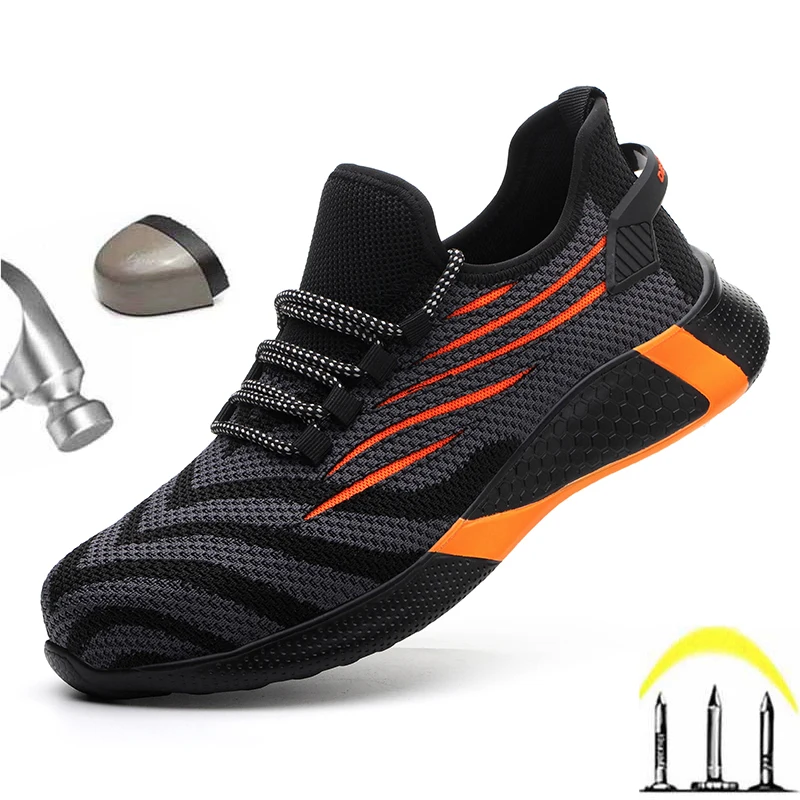 Мужская Рабочая защитная обувь со стальным носком ботильоны мужская прочная