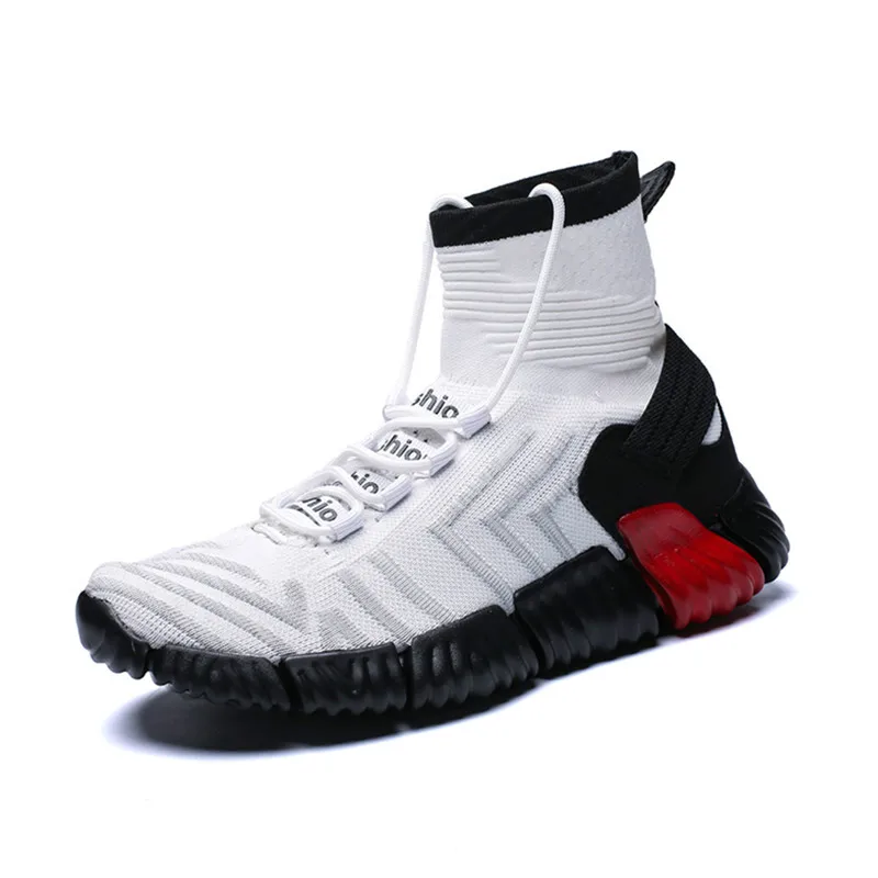

High Top Sock Sneakers Men Shoes Breathable Lightweight Thick Bottom Shoes Man Casual Non Slip Soft Shoes Tenis Masculino US-83