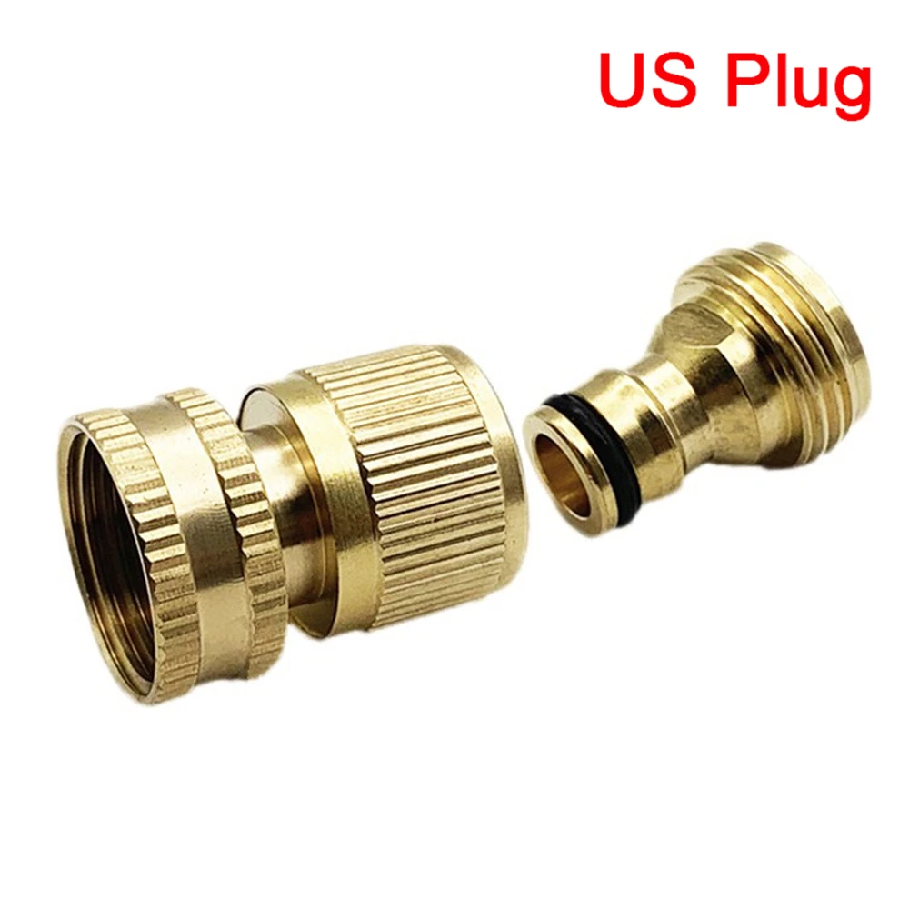 Brass Hose Tap Connector 3/4" threaded garden water Adaptor Pipe Quick