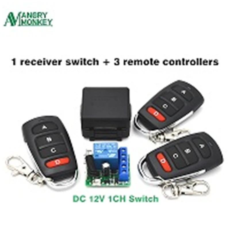 433 МГц 12VSwitch DC 12 В 10A 1CH релейный приемник и 5 шт. 3 шт. 2 шт. RF 433 МГц передатчик пульт дистанционного управления