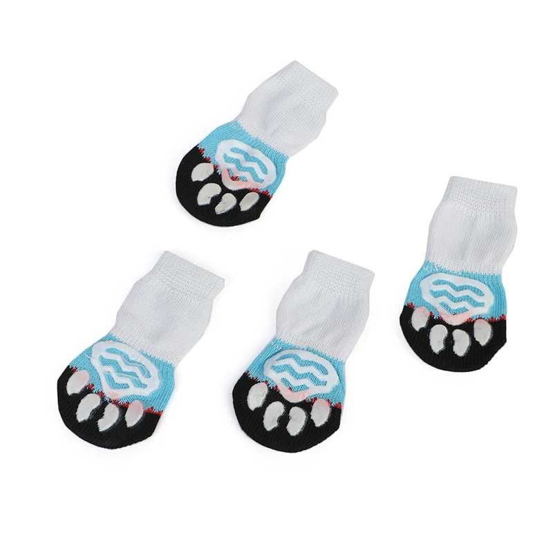 Носки для домашних кошек носки для собак контроль тяги домашняя обувь L/M/S Одежда для кошек милые носки для щенков и собак нескользящие носки для домашних животных - Цвет: Белый