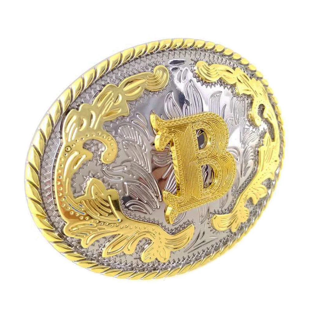 cowboy cowgirl buckle for jeans leather belt Retro Initial Letter B Belt Buckle Arabesque Pattern Zinc Alloy Fashion