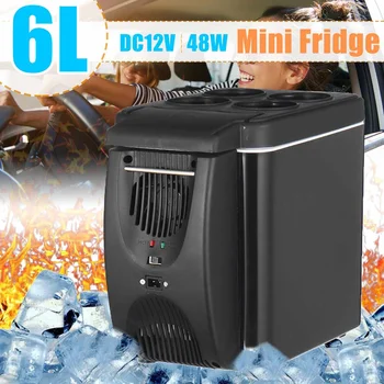 

12V Refrigerator Freezer Heater 6L Mini Car Fridge Cooler & Warmer Electric Fridge Portable Icebox Travel Refrigerator