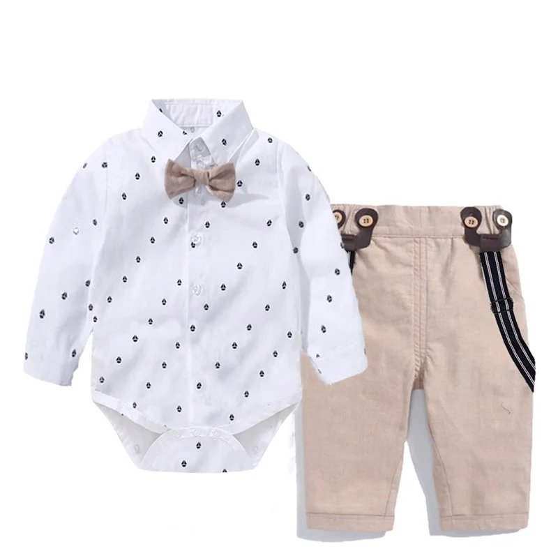 Vêtements d'été pour bébé garçon en coton doux,costume d'anniversaire,  tenue de fête pour nouveau-né, couleur unie Rmper et pantalon à ceinture,  ensemble pour nourrisson,, ✓ Meilleur prix au Maroc et ailleurs