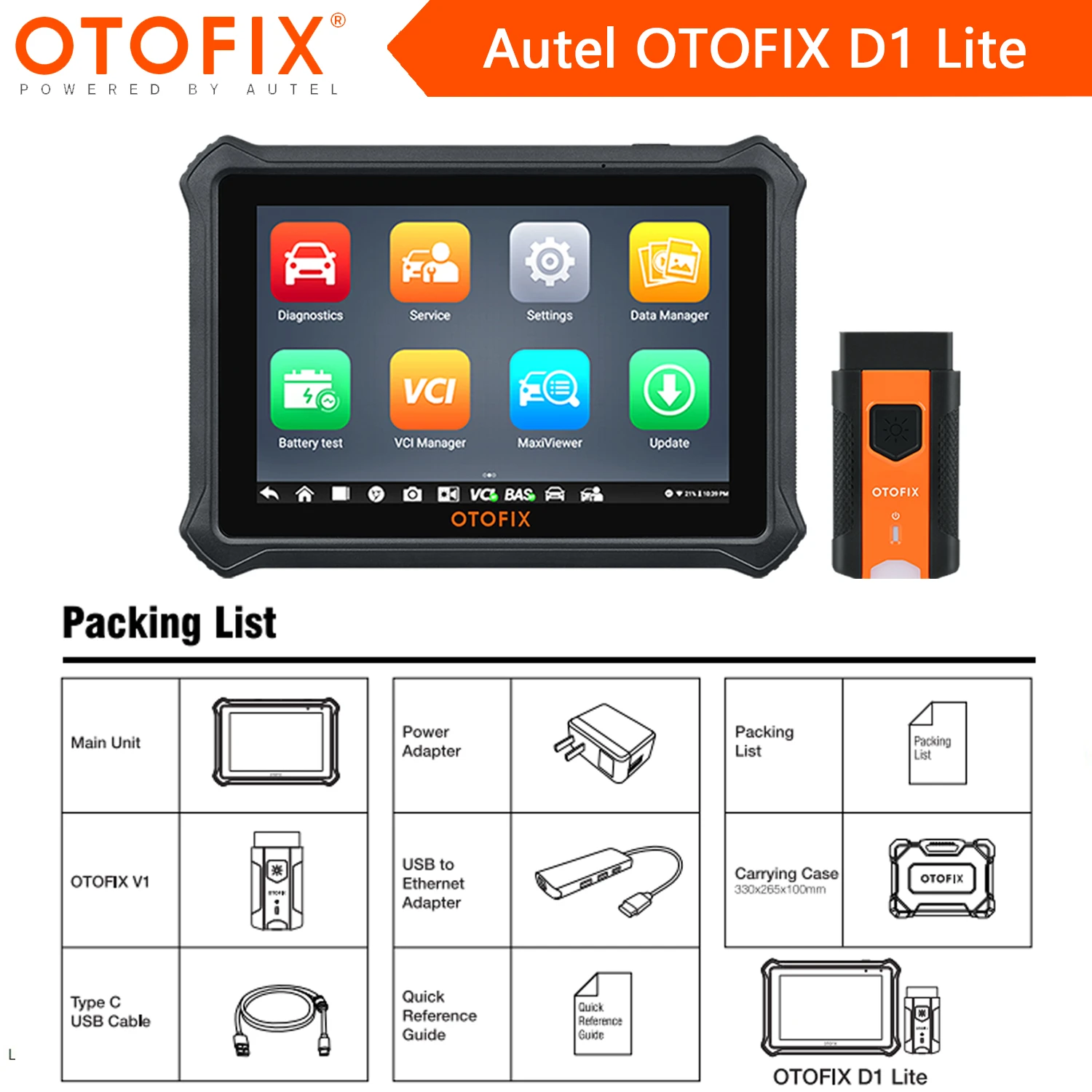 Autel OTOFIX D1 Lite Car Wireless Diagnostic Tool OE-level Diagnosis OBD2 Code Reader Function Same As Autel MK808 MK808BT small car inspection equipment