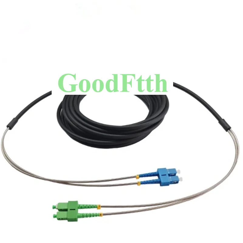 Тактическое поле ТПУ бронированный патч-корд SC-SC/APC SC/APC-SC/UPC SM 2 ядра GoodFtth 100-500 м