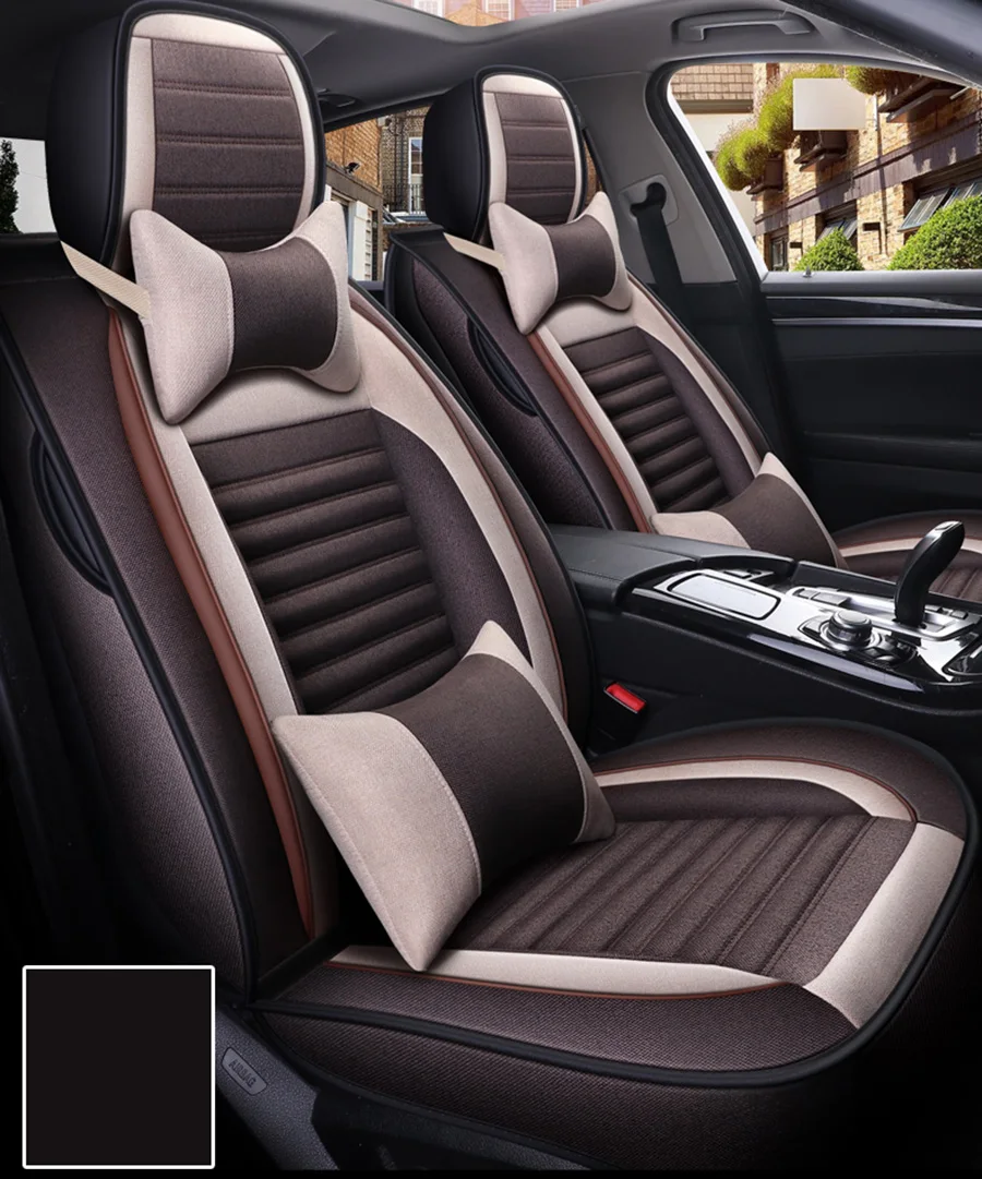 Льняные универсальные автомобильные чехлы для kia optima k5 picanto rio 3 shuma sorento soul of