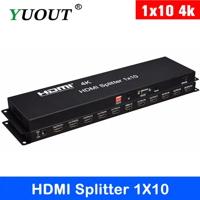 HDMI сплиттер 1X10 4K 2K 3D Full HD1080p 1 в 10 Выход Бесплатная доставка | Электроника