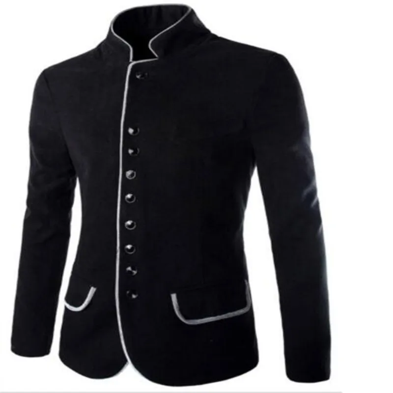 Новое мужское пальто с воротником-стойкой, приталенный костюм, куртка на пуговицах, пальто, блейзеры, топы, платье